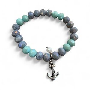 New HSN Nautical Stretch Anchor Charm Bracelet